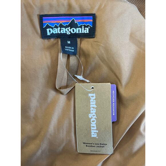 Patagonia Los Gatos Bomber Jacket Women’s M Beech Brown Teddy Fleece NWT - Picture 8 of 8